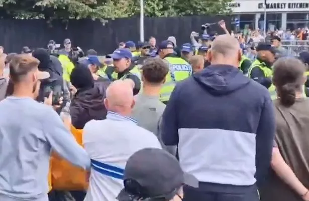 Piccadilly Gardens during the riots