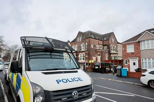 Police at the scene on Woodlands Road