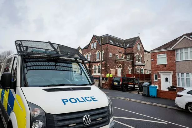 Police vans remained at the scene on Wednesday