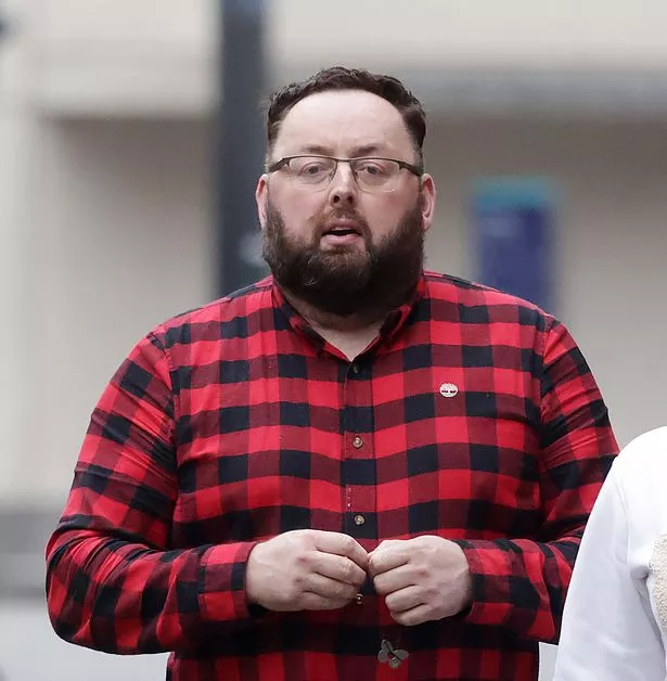 Neil Speakman leaving the courtroom