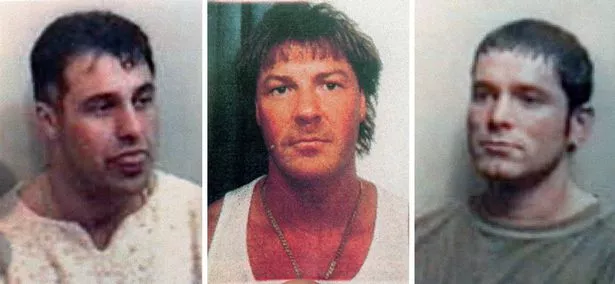 Michael Steele and the Essex Boys victims: Pat Tate, Tony Tucker, Craig Rolfe