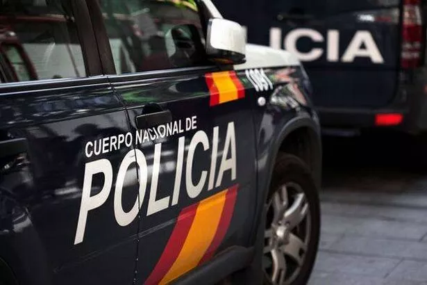 Police car in Spain during a crackdown on organized crime